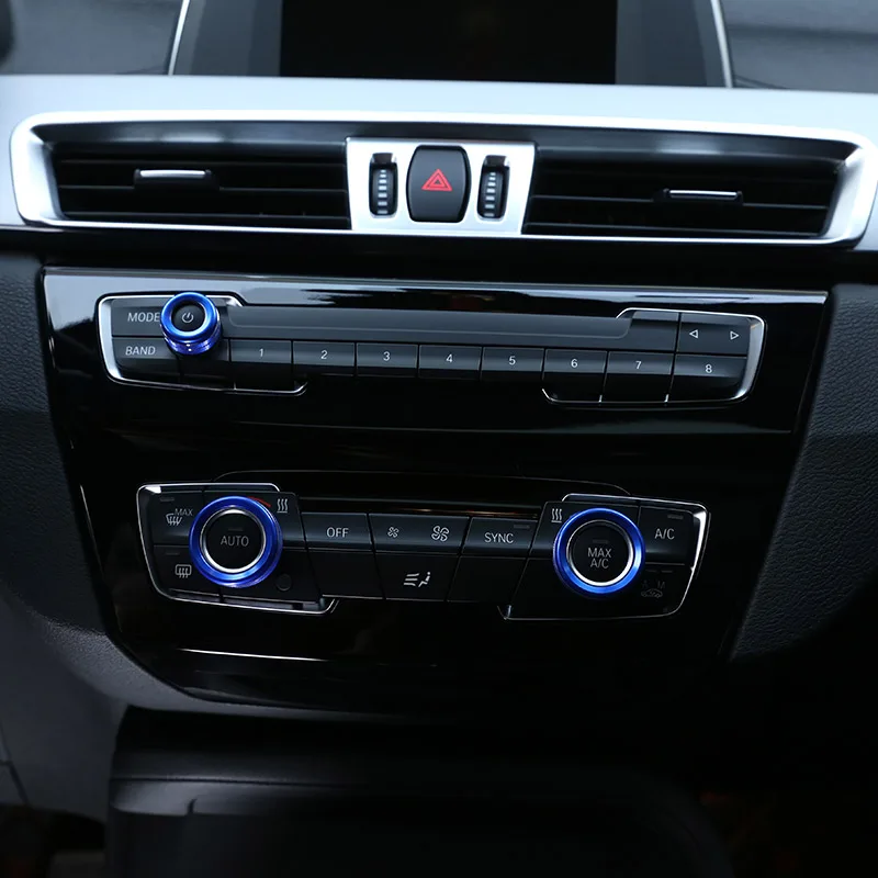 

3Pcs For BMW 1 2 3 4 Series F30 F34 F46 GT X1 F47 F48 13-17 Car Styling Air Conditioning Knobs Audio Circle Trim Alloy Accessory