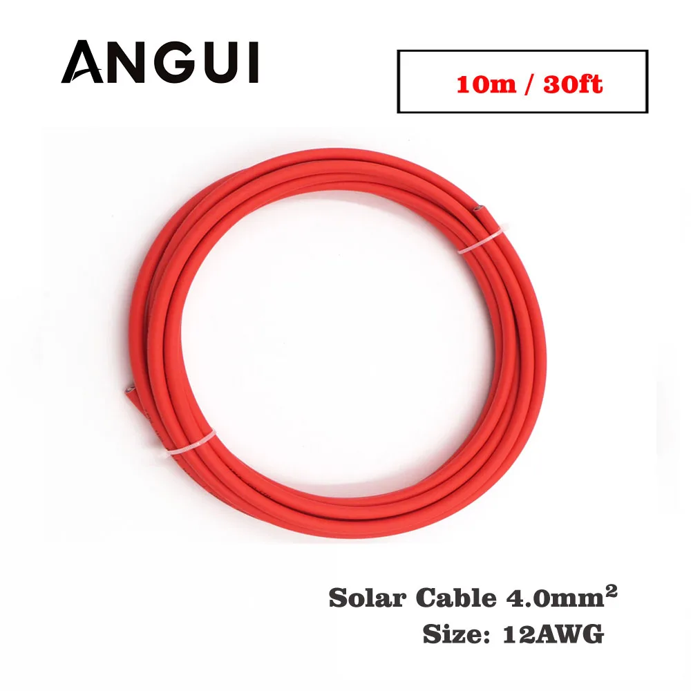 10 м/30 футов 12AWG 4 мм2 красный цвет положительная проволока ПВХ изолированные