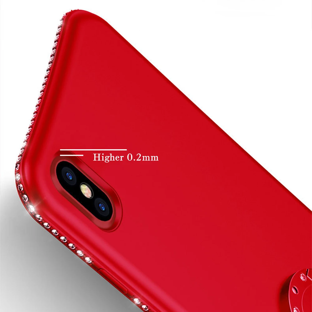 Роскошный чехол для телефона из ТПУ с кристаллами iPhone 7 8 Plus XS Rose женские чехлы X 6 6S