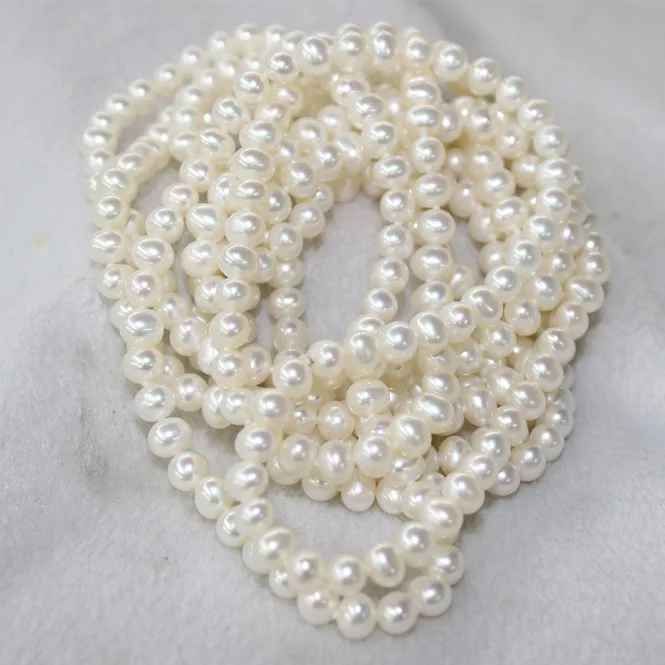 

Fine jewelry 100% natural freshwater pearl white 7-8mm pearl sweater chain super long neckalce 100inch