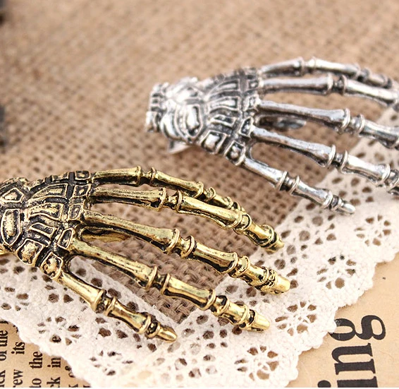 Vintage Fashion Rock Punk Pattern Скелет Руки Кость Дьявол Очарование Женщины Леди Платье