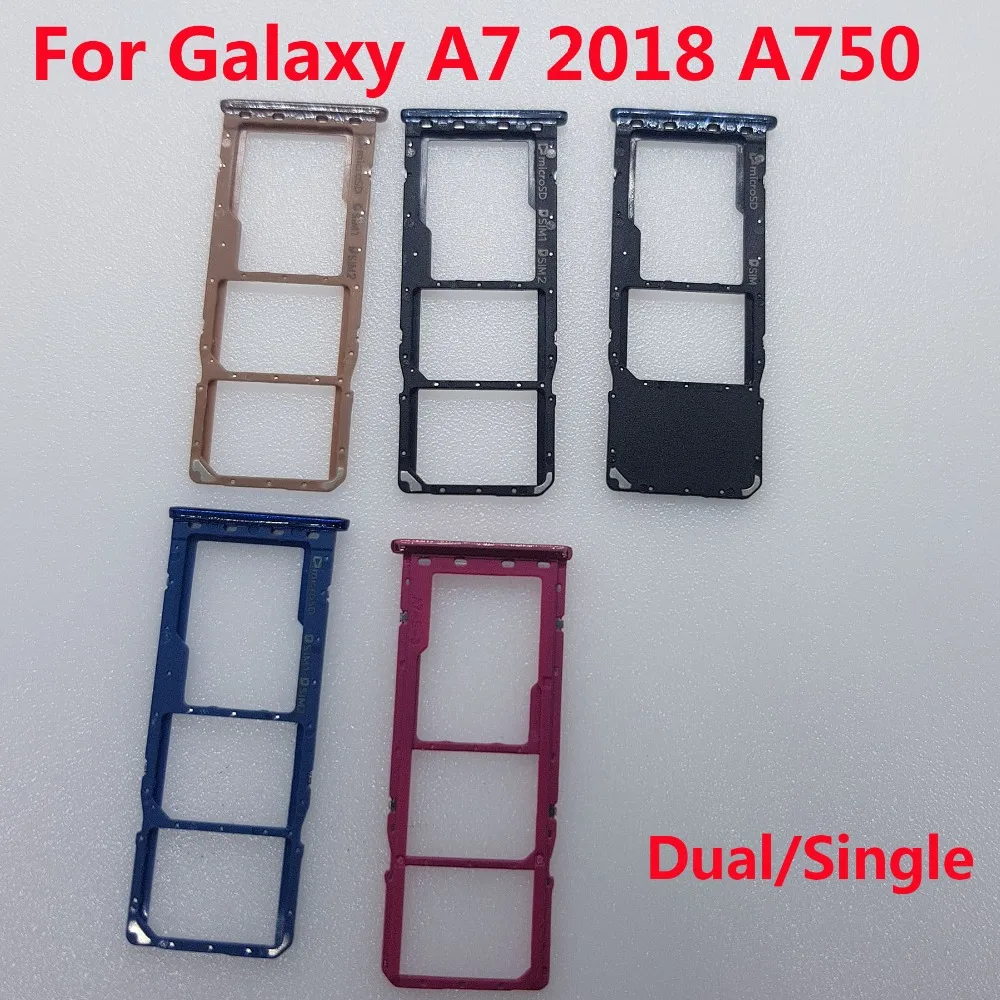 Новый двойной одиночный лоток для sim карты Samsung Galaxy A7 2018 A750 A750F слот держатель