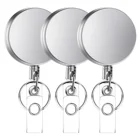 Металлический выдвижной держатель для бейджа, 3 шт.