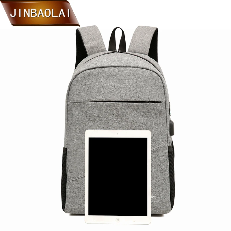 JINBAOLAI мужской рюкзак для 14-дюймового ноутбука USB зарядное устройство рюкзаки