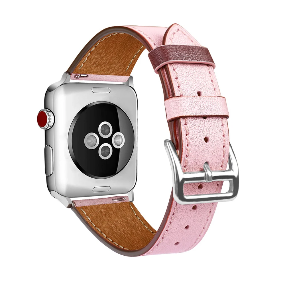Ремешок из натуральной кожи для Apple Watch ремешок 42 мм 38 44 40 браслет спортивный iwatch