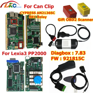 gold edge full chip Высокое качество может закрепить V190 с CYPRESS AN2135SC/2136SC чип Diagbox 7,83 Leixia3 PP2000 A+ OBD2 диагностический сканер инструмент - Цвет: gold edge full chip