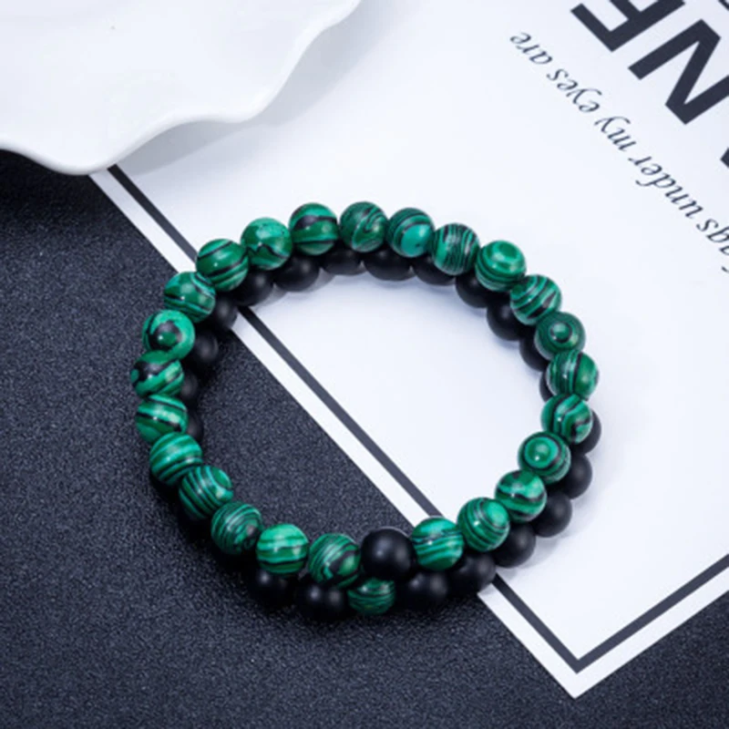 Noter Chrysocolla браслет малахитовое ювелирное изделие для мужчин женщин расстояние 8