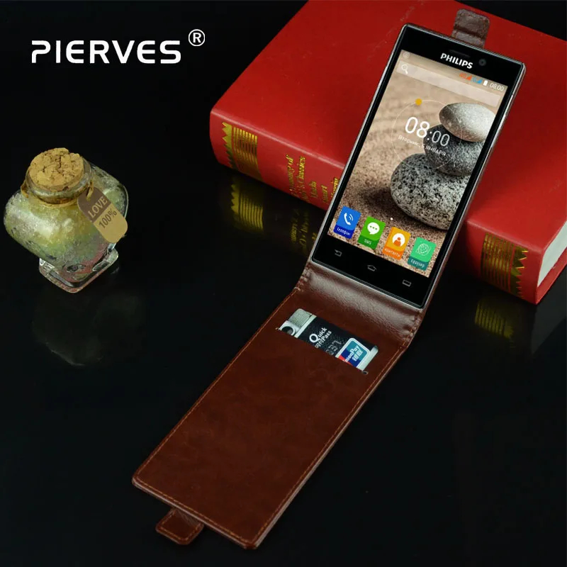 Флип-чехол Pierves из искусственной кожи с отделением для карт Philips Xenium V787 + Plus |