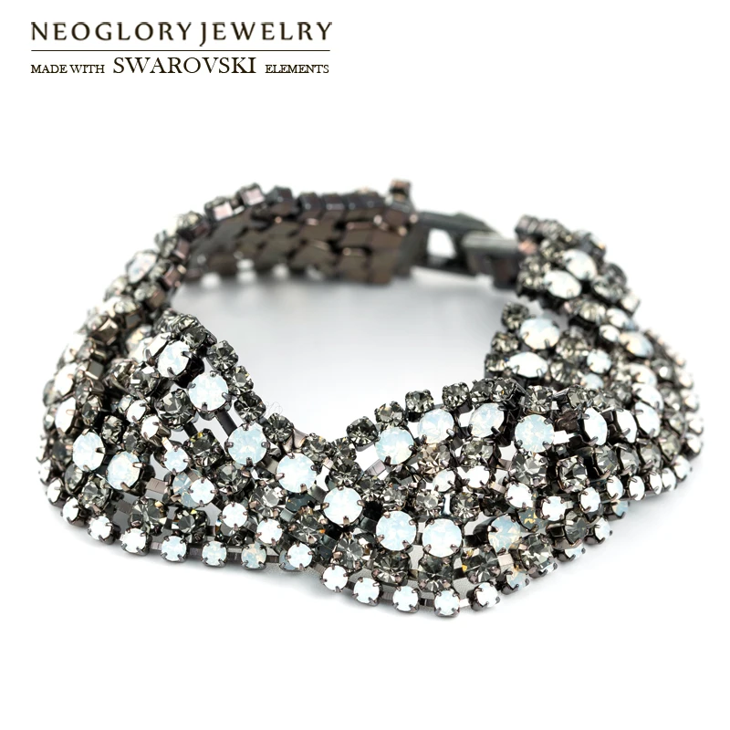 Neoglory горный хрусталь браслет Геометрический стиль классический дизайн леди
