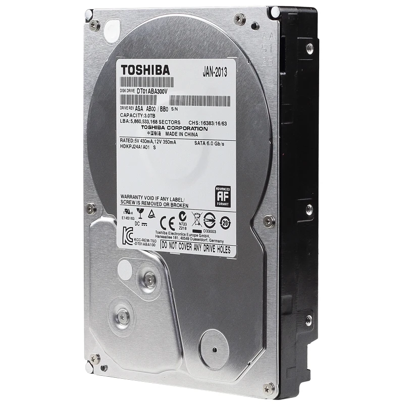 TOSHIBA 3 ТБ монитор наблюдения жесткий диск Hisk HDD DVR NVR CCTV 3000GB HD Внутренний SATA III 6