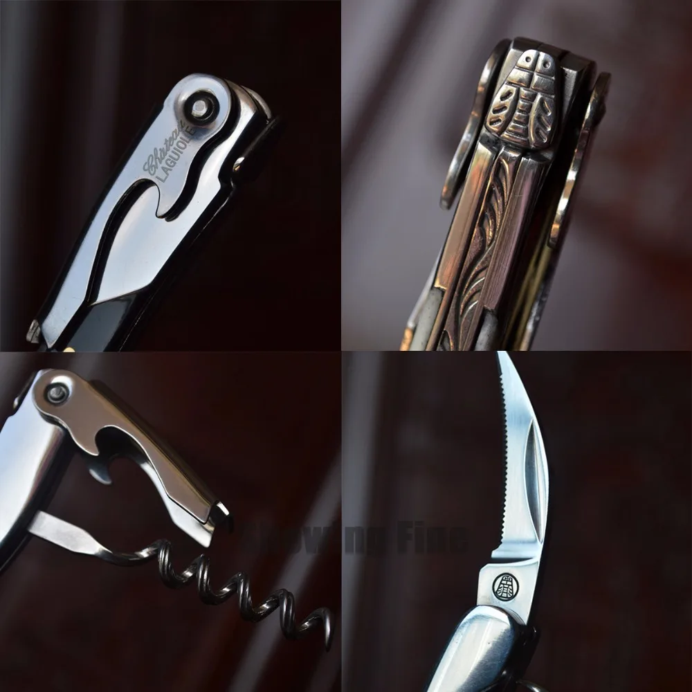 

First-Class Quality Laguiole Black Horn Corkscrew Opener Wine Bottle Opener Stainless Steel Corkscrew Sacacorchos Gift Custom
