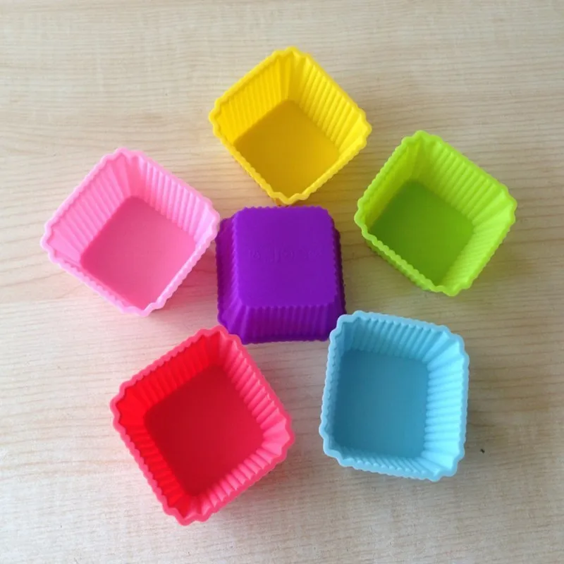 12PCS/SET Square Silicon Cake Baking Molds Jelly Mold Cupcake Pan Muffin Cup | Дом и сад