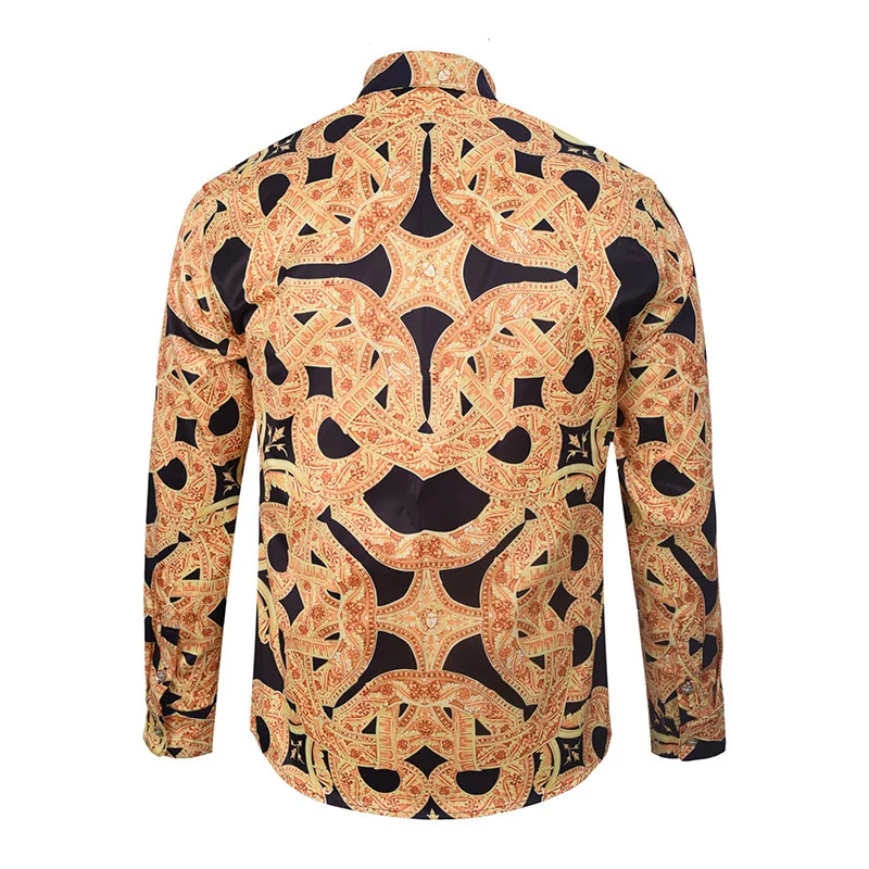 Parblo New Fashion Men Male Shirt 3D Print Shirts Novelty Contrast Color Slim Fitness Casual Brand Vintage Dress Party Clothing |