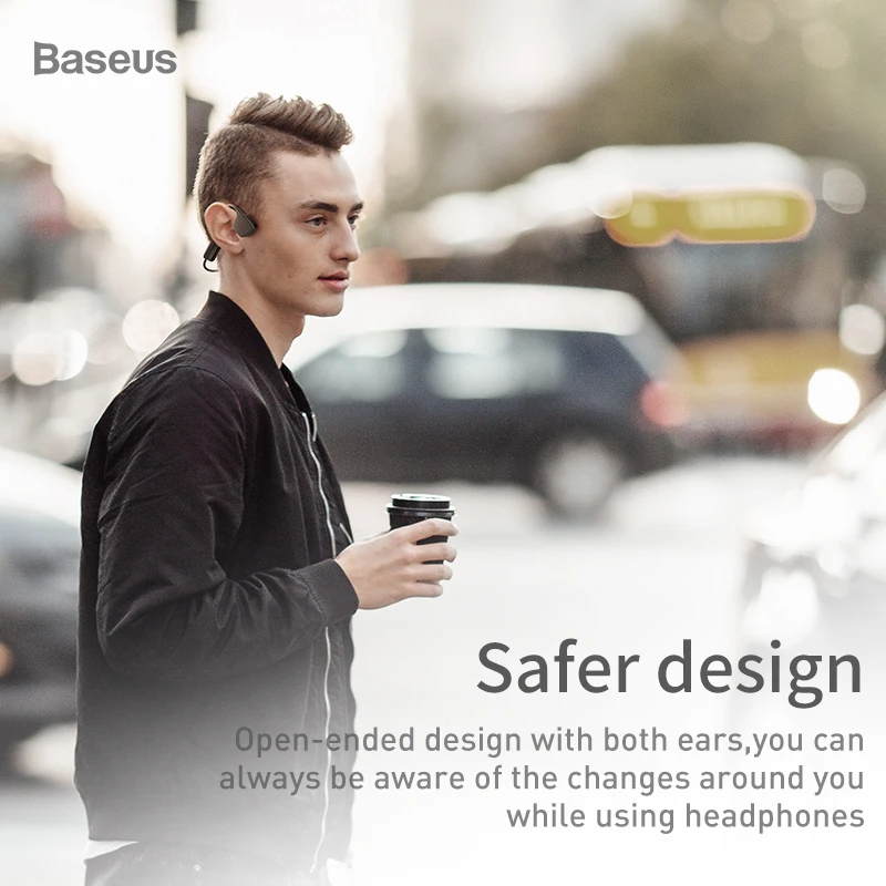 Baseus Bluetooth 5,0, наушники с костной проводимостью, беспроводные Bluetooth наушники, спортивные стерео наушники, гарнитура для iPhone, Xiaomi Pad