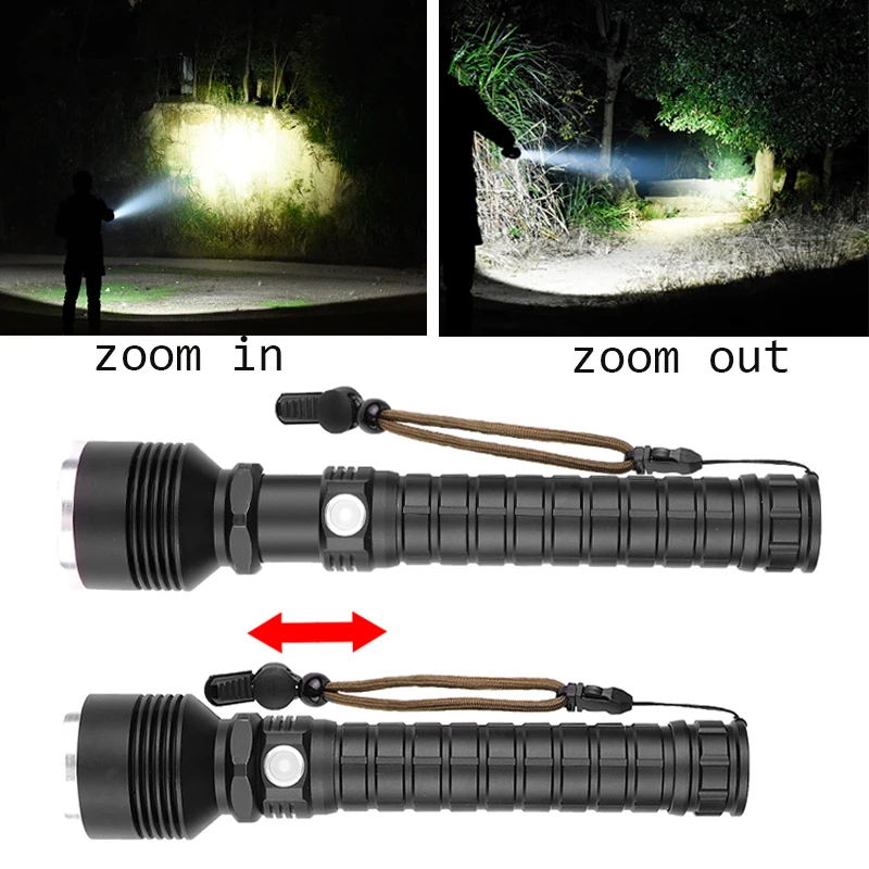 80000LM мощный светодиодный фонарик XHP70.2/XHP50 USB Зарядка зум фонарь lanter 26650/18650 батарея