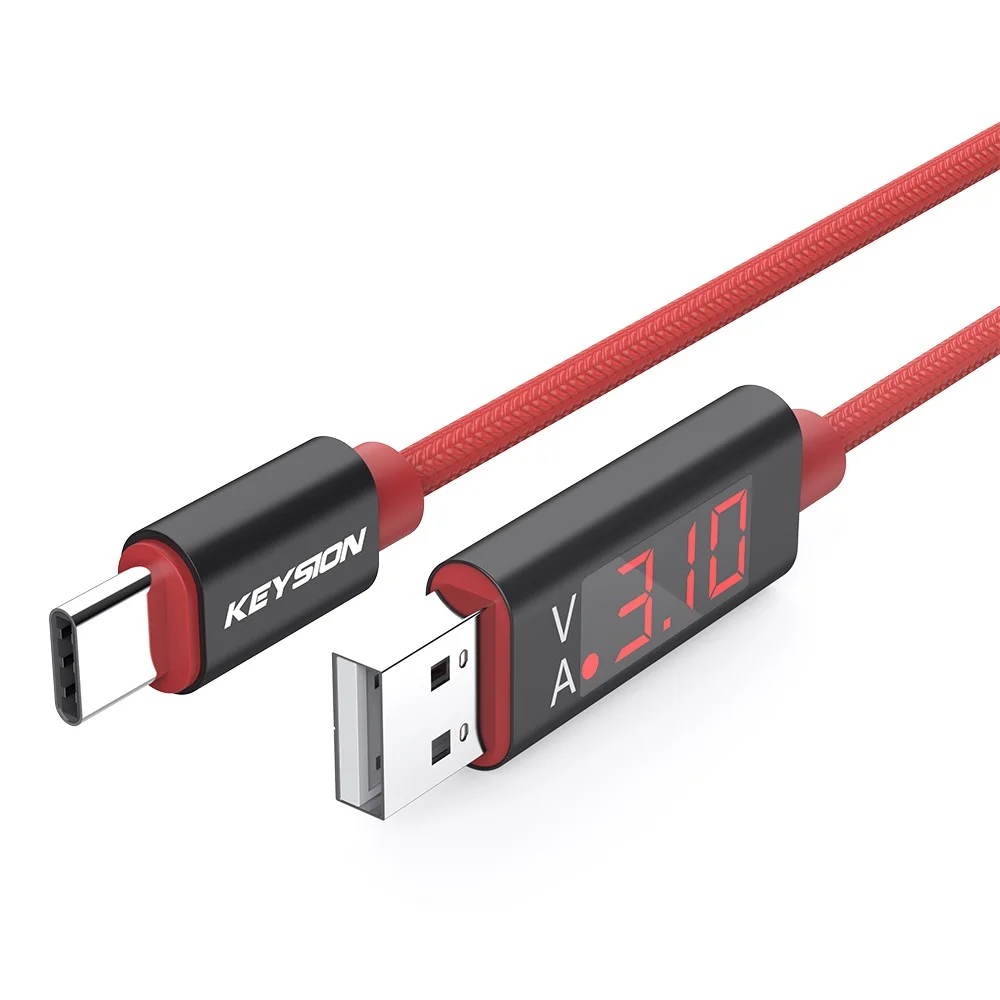KEYSION usb type-C кабель для Xiaomi Redmi Note 8 K20 USB C кабель для samsung S9 A50 провод для быстрого заряда мобильного телефона зарядный шнур - Цвет: Красный