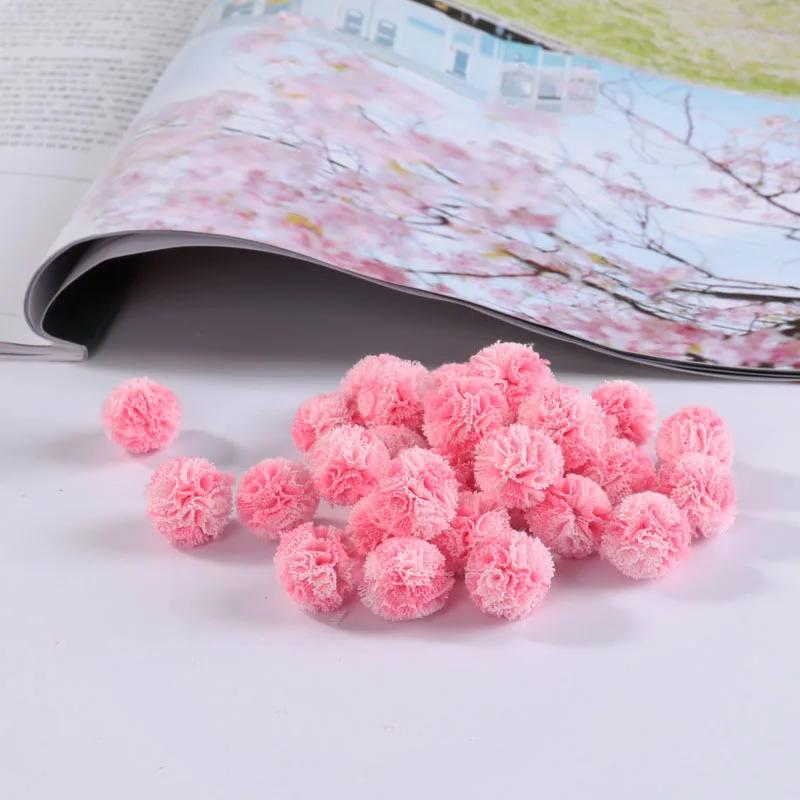Color Yarn Balls 3 100 шт 1,5 см кружева эластичные марлевые сетки цветочные шарики DIY ремесло поставки Свадебный декор Пряжа шары головные уборы ювелирные украшения Pompones - Цвет: Color Yarn Balls 3