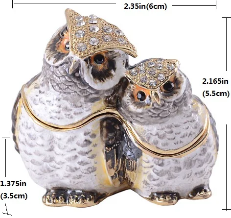 

owl bejeweled jewelry gold animal trinket box metal vintage decoration box Rings Box Earring/Pendant Box