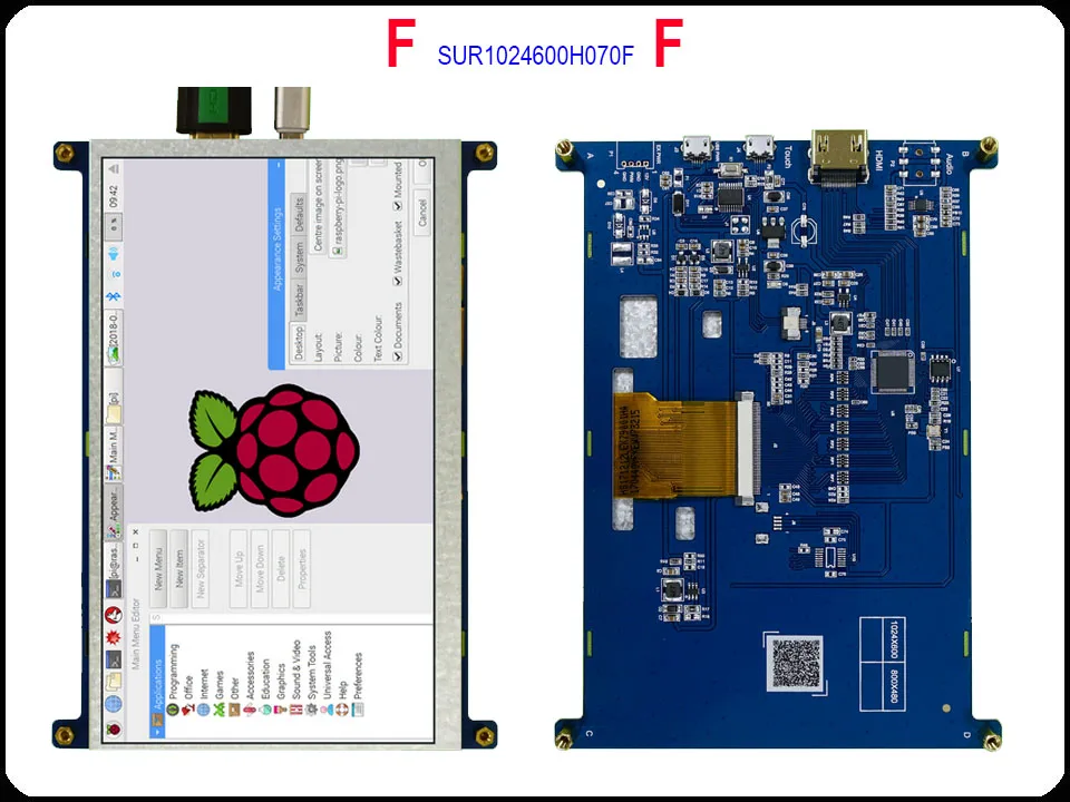" 7,0 дюймов 1024*600 TFT HDMI ЖК-модуль дисплей монитор экран с USB емкостной сенсорной панелью аудио выход для Raspberry Pi