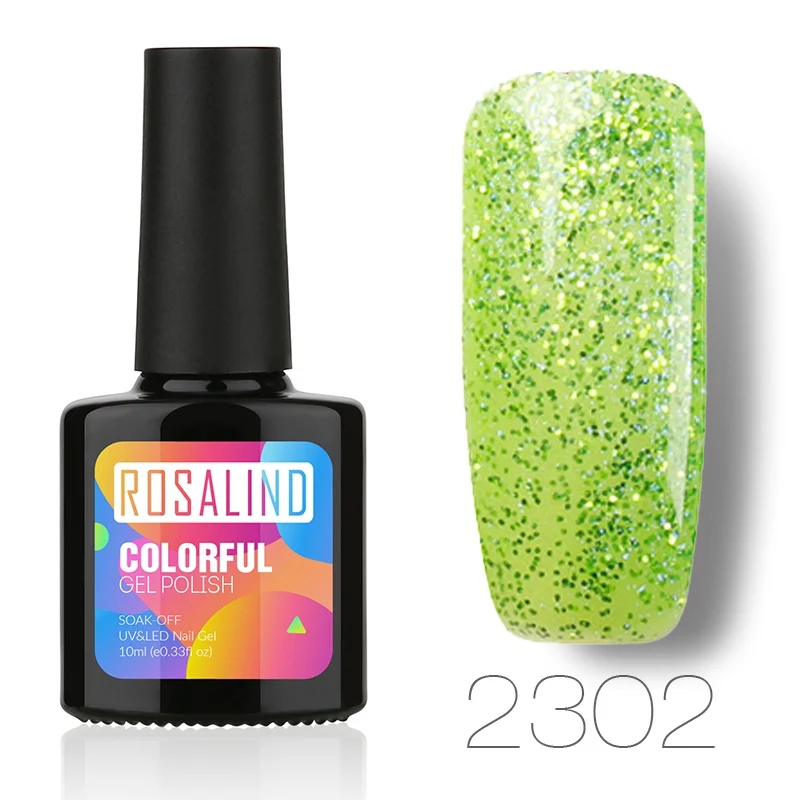 2302 ROSALIND гель 1S Красный бриллиант гель для ногтей с блестками Набор лаков Светодиодный УФ-гель лак замачиваемый верхний базовый слой необходимый лак для ногтей - Цвет: 2302