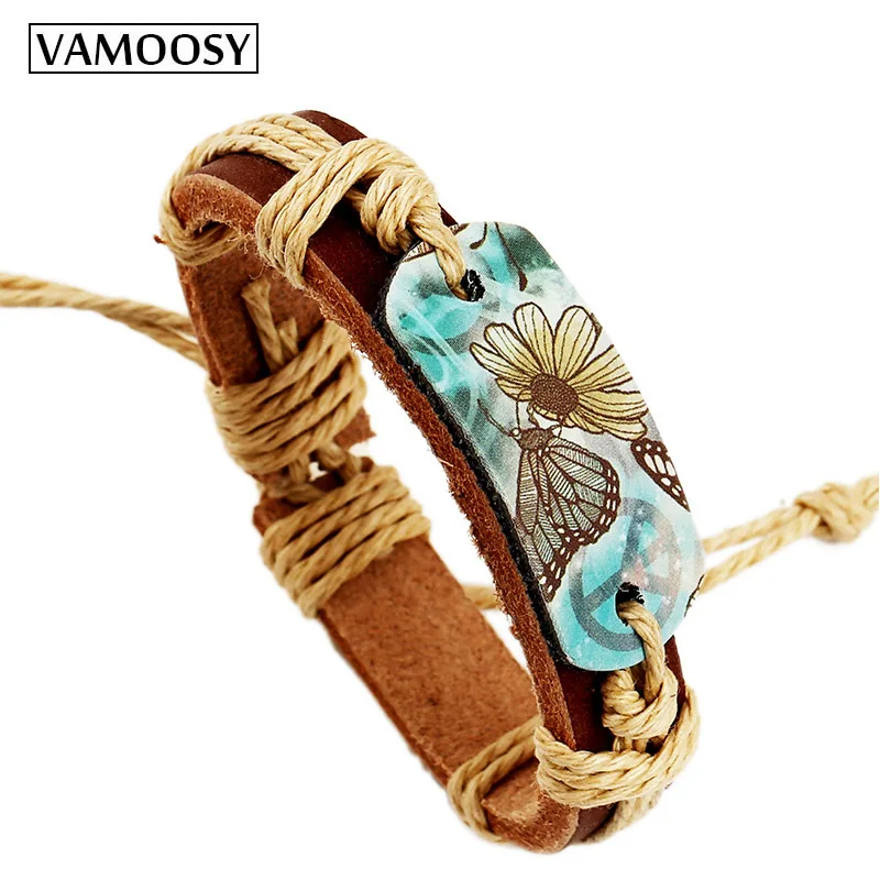 

2018 Fashion Bracelets for Women Leather Bracelet Rope Wrap Bracelet Men Leather Strap Bracelets for Men Butterfly Jewelry