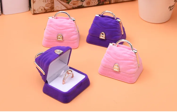 

2 Pcs/Lot Jewelry Package Creative Bag Shape Velvet Box High Quality Necklace/Earring/Ring Gift Box Wedding Children Gift