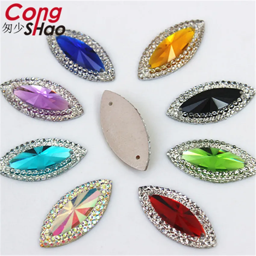 Красочный конский глаз Cong Shao 100 шт. 11*24 мм стразы из смолы с плоской задней