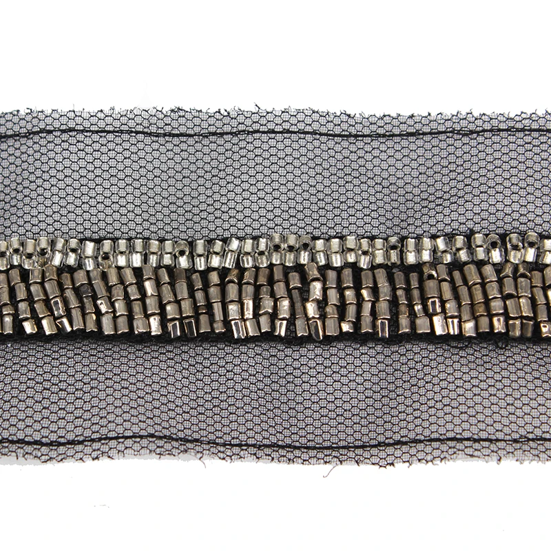 5 ярдов Черная кружевная Свадебная отделка Лента для аппликации декорированные