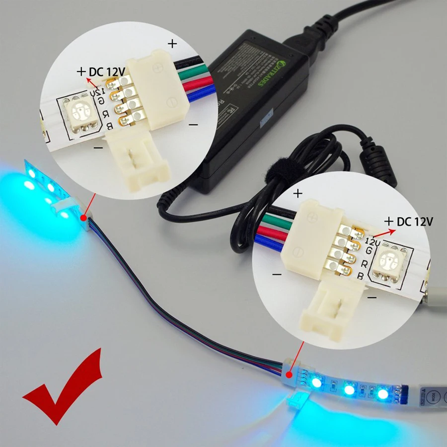Светодиодная лента RGB 4pin 10 мм шт./лот 4 проводника мм|Светодиодные ленты| |