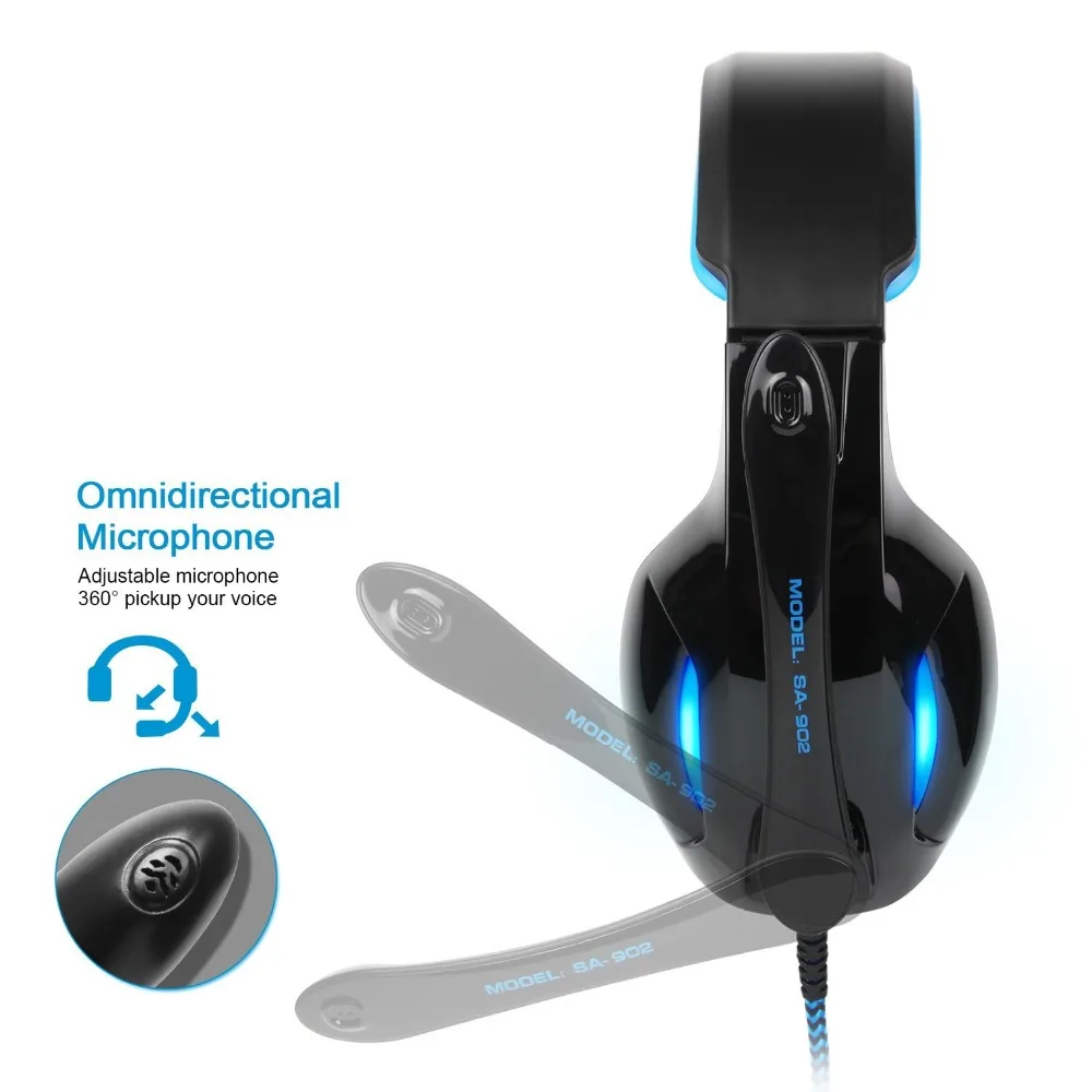 Sades SA902 SA 902 игровая гарнитура 7 1 объемные USB наушники с микрофоном шумоподавляющий