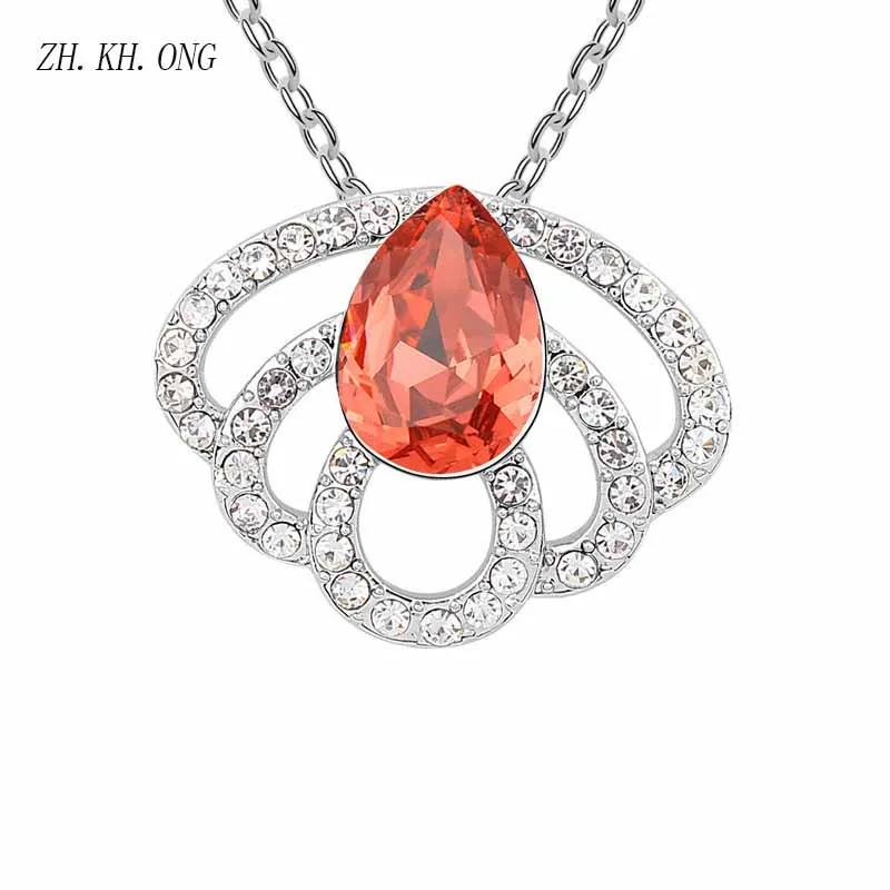 ZK. Х. Онг Творческий Хрустальный цветок ювелирные изделия ожерелье Изысканный Flos