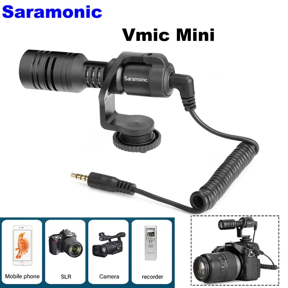 Новый Saramonic Vmic мини конденсатор направленный микрофон с TRS & TRRS кабелем для iphone 8 Plus