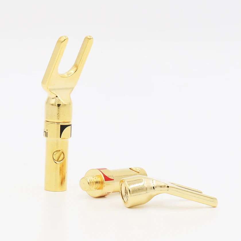 8 шт. латунные позолоченные и посеребренные вилки для динамиков|adapter plug|hifi plugy plug |