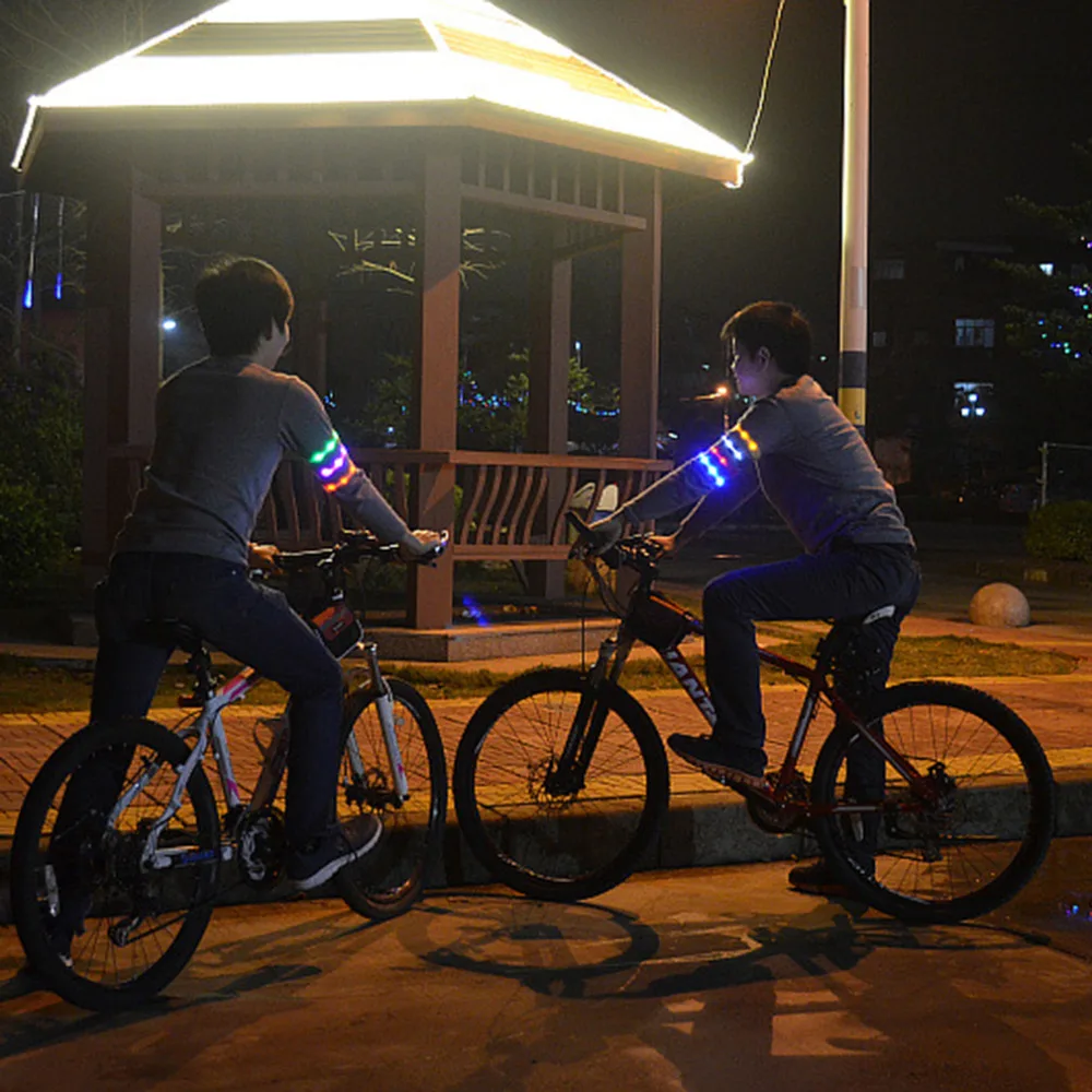 Portable Size Men Women Unisex LED Arm Belt light Bike Bicycle Outdoor Night Cycling Running Safety Warning Light | Спорт и