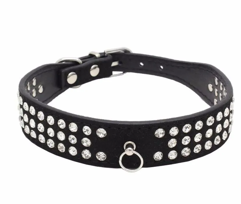 New style hot selling pet dog cat collar with diamond soft genuine leather puppy necklace 5 colors supplier | Дом и сад
