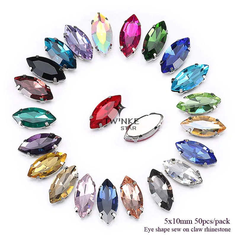 5x10 мм 50 шт./пакет конский глаз Форма высокого качества стеклянные прозрачные