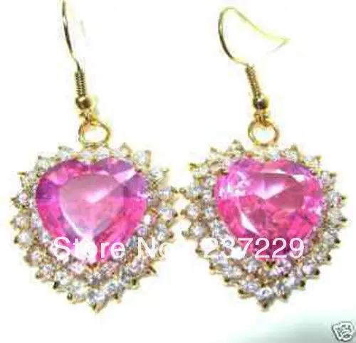 Оптовая цена БЕСПЛАТНАЯ ДОСТАВКА ^ ярко Персиковое сердце розовый кристалл