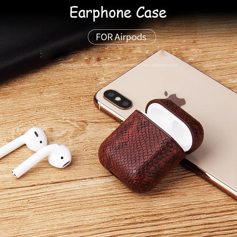 Сексуальная сумка из змеиной кожи чехол для Apple AirPods Bluetooth беспроводные наушники