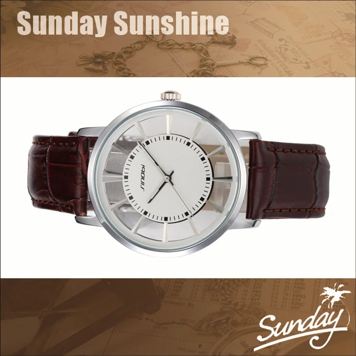 Sinobi Круглый циферблат Аналогового дисплея Кварцевый Механизм Рамка Скелет