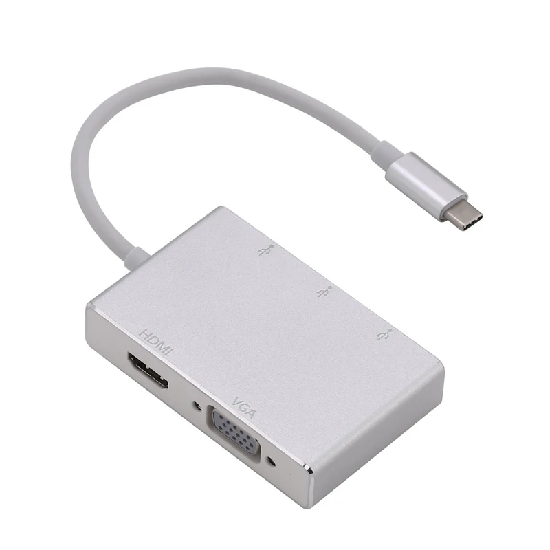 5 в 1 USB-C 2K HDMI 1080P VGA адаптер Thunderbolt 3 порт совместимый USB 0 конвертер для Macbook Samsung S8 |