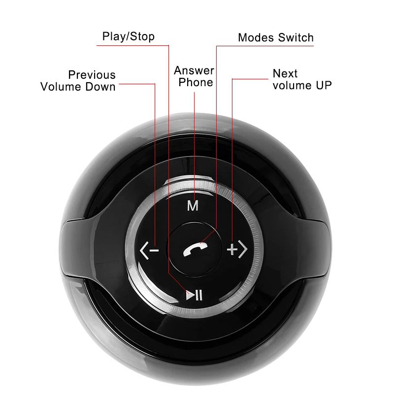 Bluetooth-динамик круглый со светодиодной подсветкой USB для iPhone 6 | Электроника