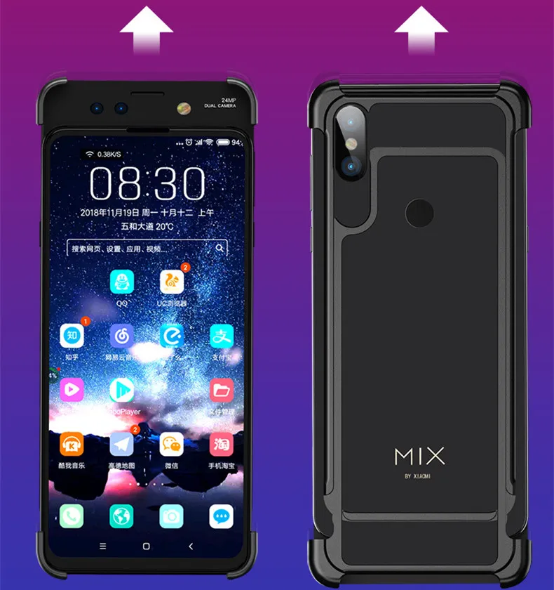 Для Xiaomi mi x 3 просто вставьте Алюминий металлический бампер тонкая задняя крышка чехол