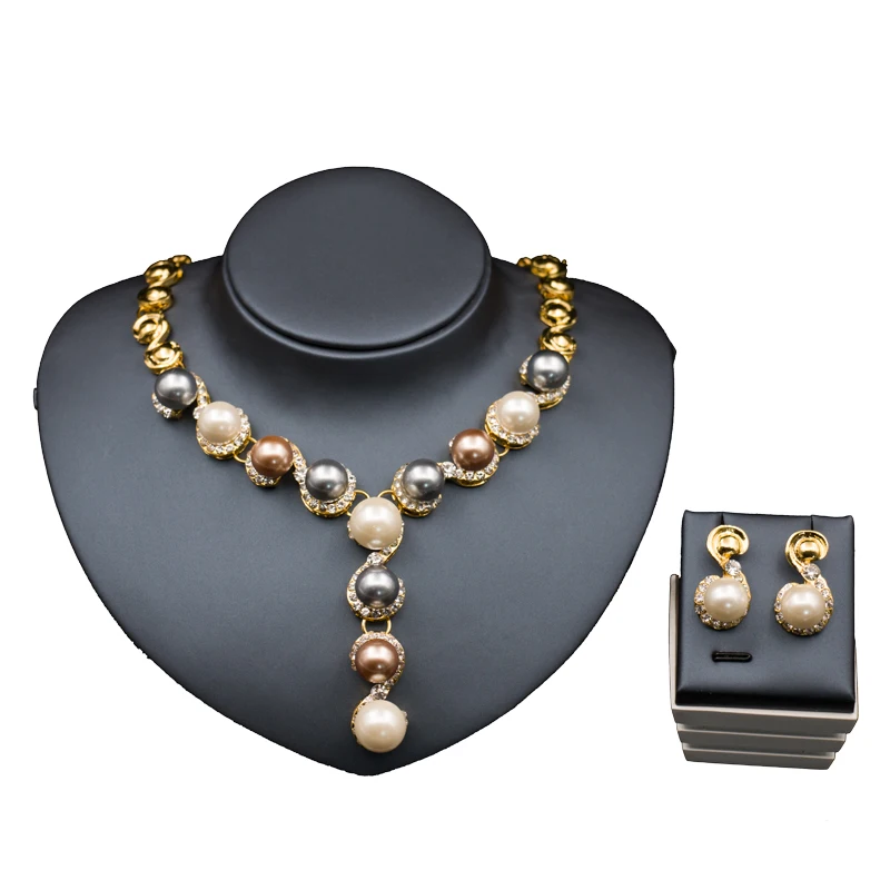 Набор украшений parure bijoux ювелирное изделие золотистого цвета с австрийским