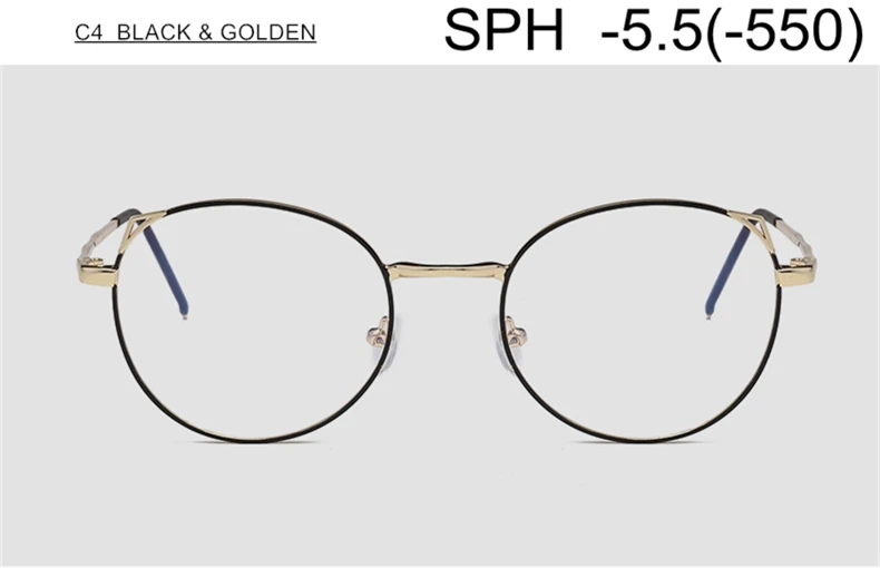 C4 (-5.5) SUMONDY SPH-1,0 до-6,0 рецептурных очков для близорукости мужчин женщин Высококлассные кошачьи очки с диоптрий миопия оптические очки Готовая продукция UF43 - Цвет оправы: C4 (-5.5)
