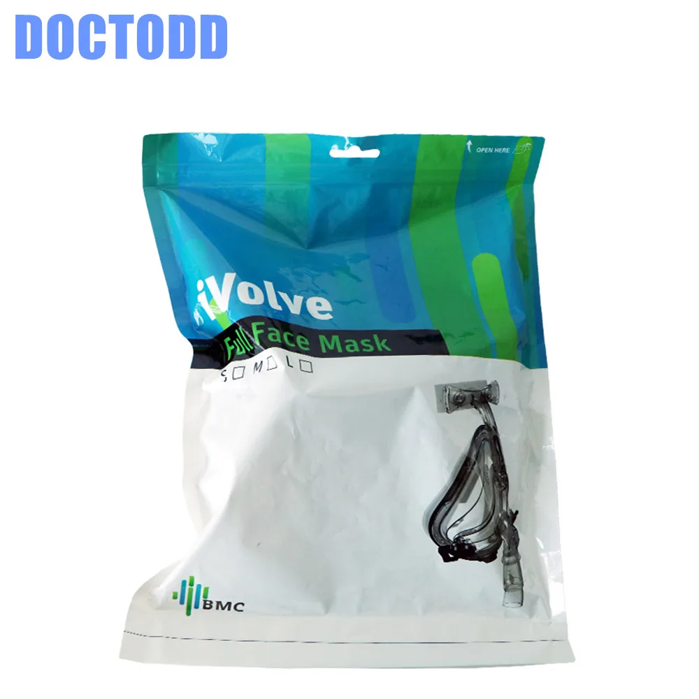Полнолицевая маска DOCTODD FM1 S M L размеры для защиты от храпа силиконовый гелевый