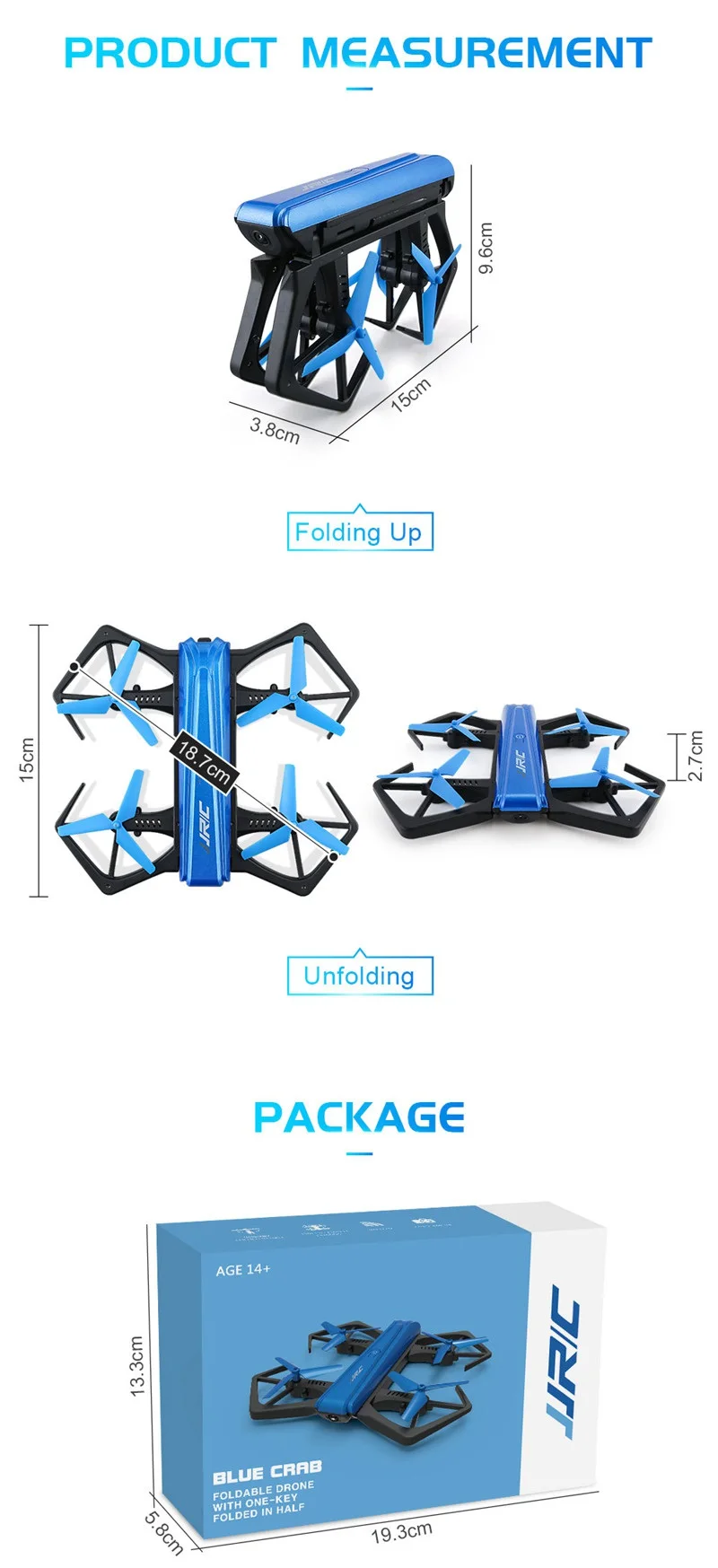 JJR/C JJRC H43WH H43 селфи Elfie WiFi FPV с HD Камера удержания высоты «Безголовый» режим Складная рукоятка Квадрокоптер с дистанционным управлением Drone H37 мини