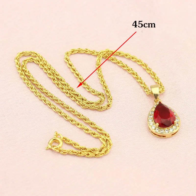 WPAITKYS набор украшений для женщин золотого цвета с красным кубическим цирконием