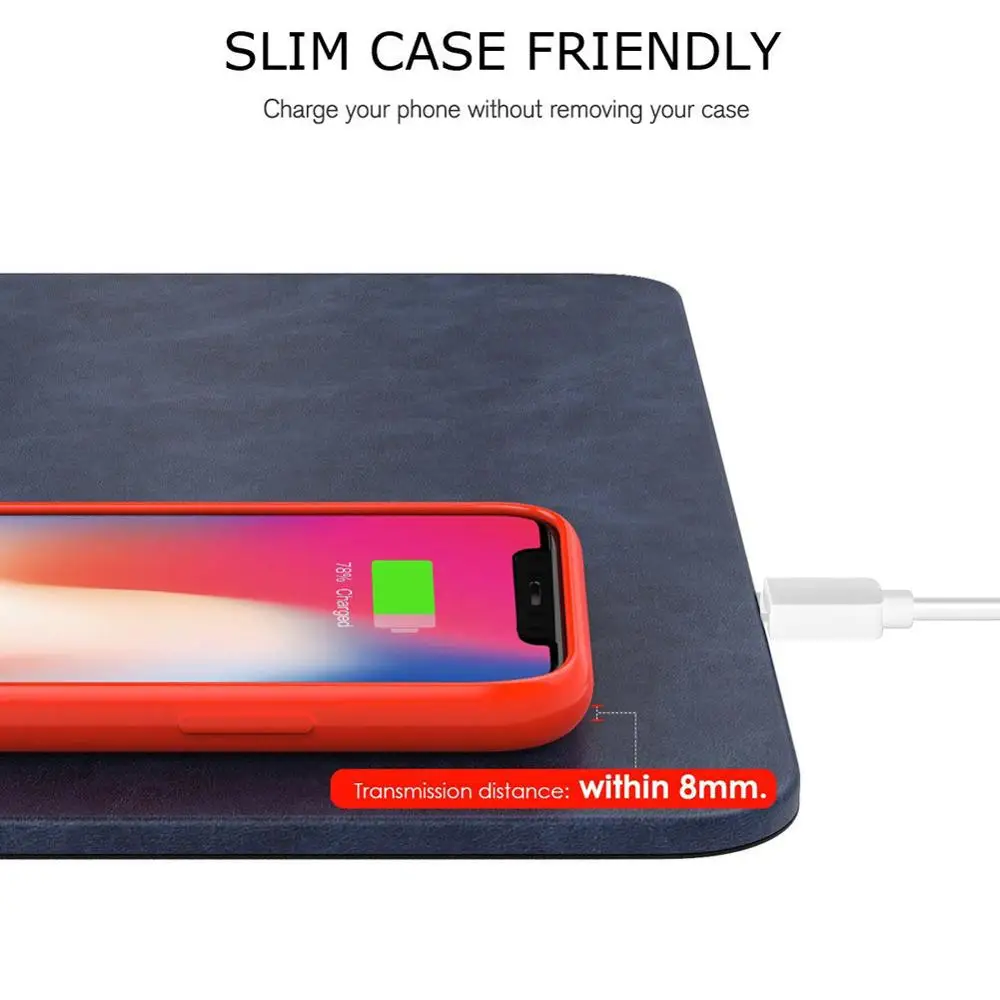 Беспроводной Настольный коврик для мыши 2 в 1 QI iPhone X 8 Plus Samsung S9 Note S8 S6 edge|Зарядные