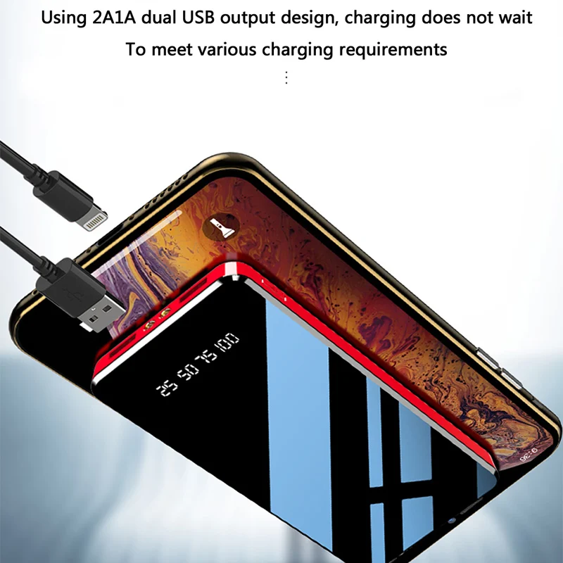 NOHON, 10000 мА/ч, портативное зарядное устройство, внешняя батарея для iPhone X, samsung, huawei, USB C, внешний аккумулятор, 10000 мА/ч, мини-повербанк