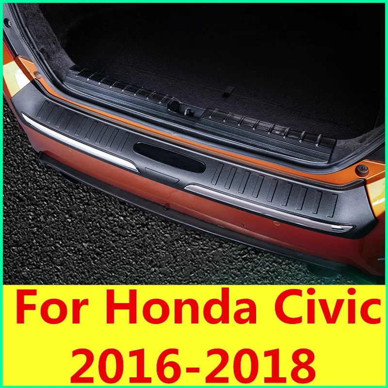 Для Honda Civic 2016 2018 10th Gen Sedan пороговое покрытие задняя защитная дверь яркая полоска